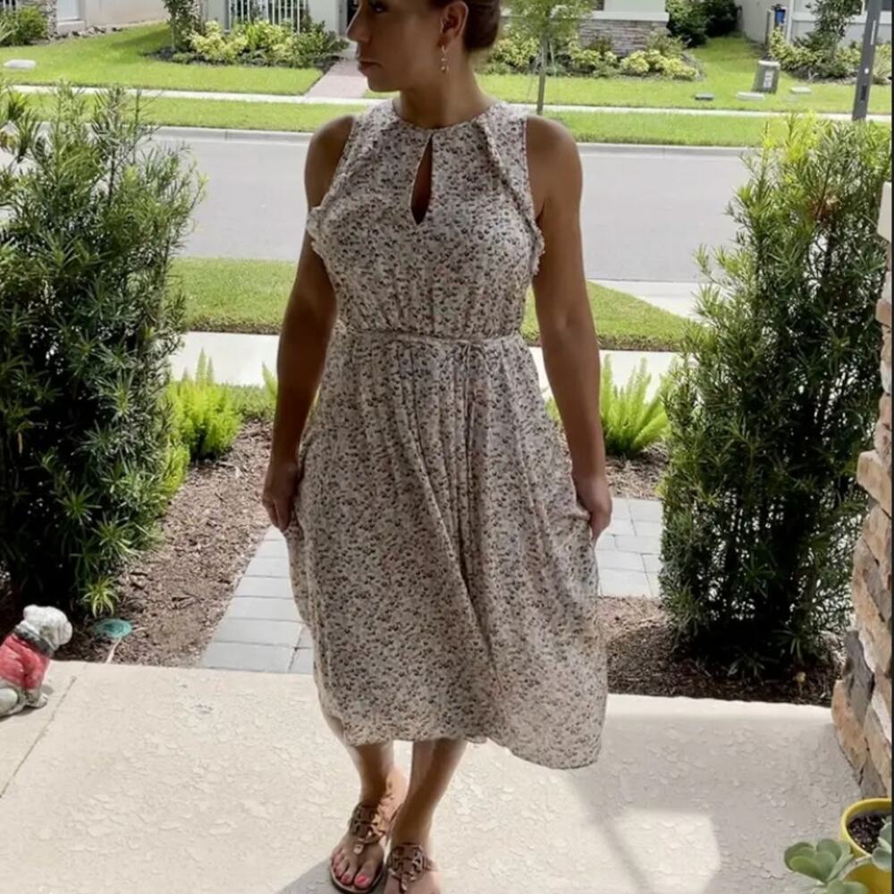 Jason Wu Cream Floral Silk Dress SIZE 10 Romantic Flowy Feminine Designer $800 - Picture 6 of 12